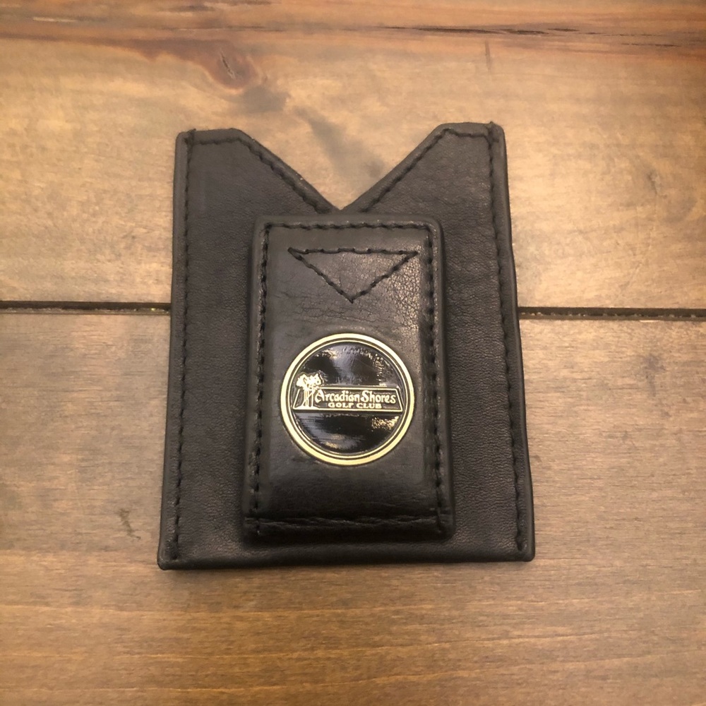 Black Leather Money Clip